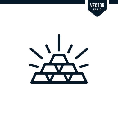 Ana hatları çizilmiş ya da çizgi biçiminde altın simge koleksiyonu, düzenlenebilir vuruş vektörü