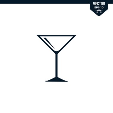 Kokteyl Glass simge koleksiyonu kabartma biçimi, katı renk vektörü