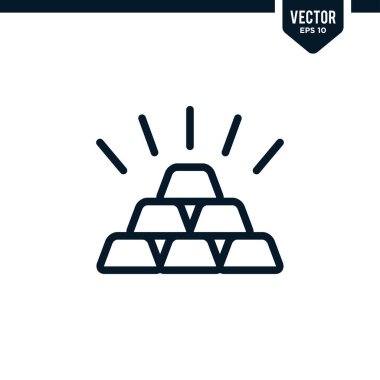 Ana hatları çizilmiş ya da çizgi biçiminde altın simge koleksiyonu, düzenlenebilir vuruş vektörü