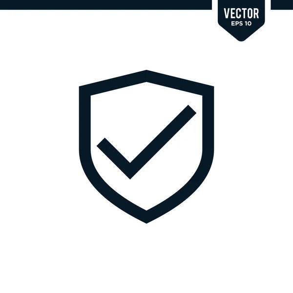 Icono Escudo Incorporado Con Marca Verificación Relacionado Con Colección Iconos — Vector de stock