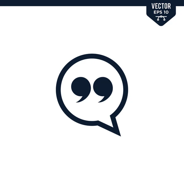 Quote Icon Collection Glyph Style Solid Color Vector — Stock Vector