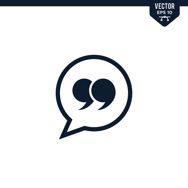 Quote Icon Collection Glyph Style Solid Color Vector — Stock Vector