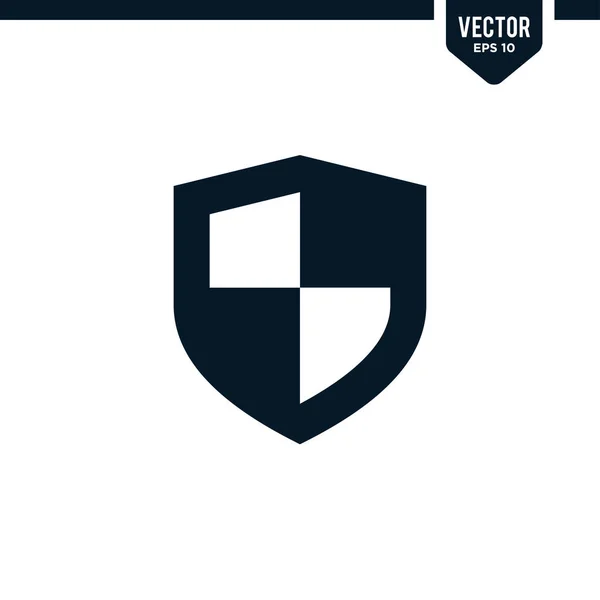 Shield Icon Collection Glyphen Stil Einfarbiger Vektor — Stockvektor