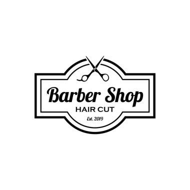 Berber logosu tasarımı. Berber amblemi. Saç kesim servisi. Sakal traşı servisi. Manly Salon logo şablonu.