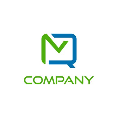 M ve Q harfleri birleşik monogram ilk logo tasarımı