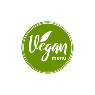 Organik, doğal ürün logosu veya etiketi. Tasarım menüsü restoranı, kafe veya vejetaryen ürün