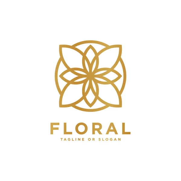 Florales Emblemdesign Blume Icon Konzept Luxusblumen Logo Zusammenhang Mit Boutique — Stockvektor