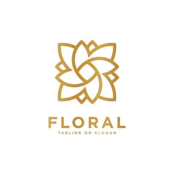 Çiçek amblemi tasarımı. Çiçek ikonu konsepti. Butik, Otel, Restoran, Mücevher, Tatil Köyü veya İçişleriyle ilgili lüks çiçek logosu