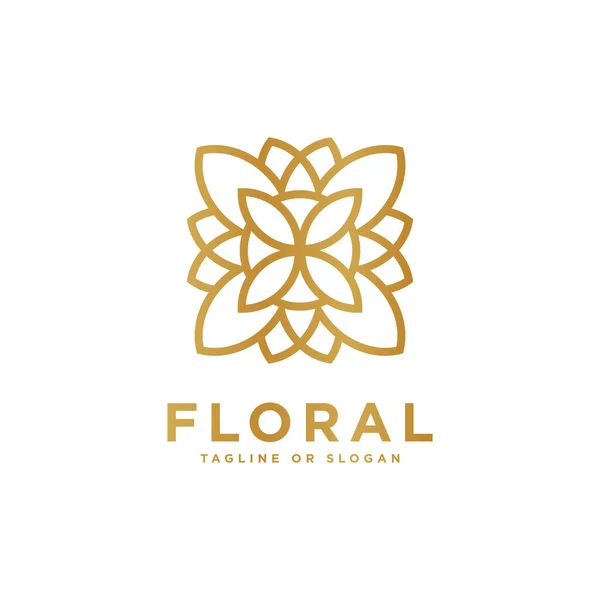 Florales Emblemdesign Blume Icon Konzept Luxusblumen Logo Zusammenhang Mit Boutique — Stockvektor