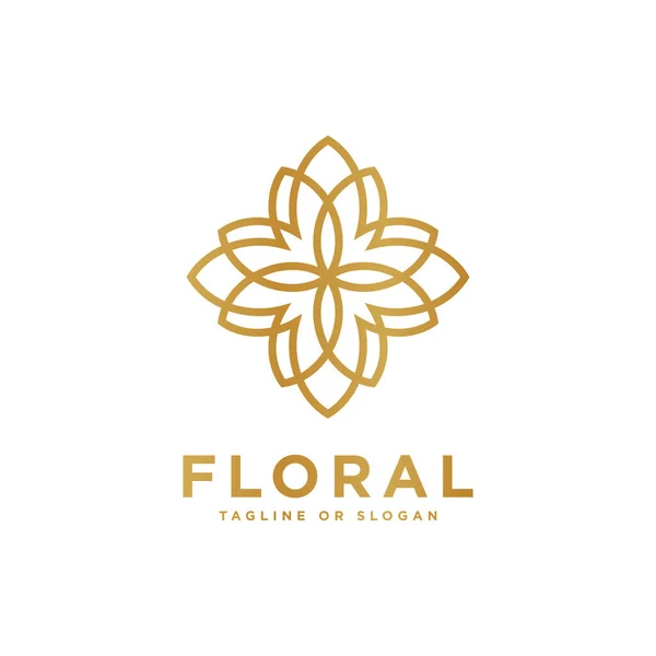 Çiçek amblemi tasarımı. Çiçek ikonu konsepti. Butik, Otel, Restoran, Mücevher, Tatil Köyü veya İçişleriyle ilgili lüks çiçek logosu