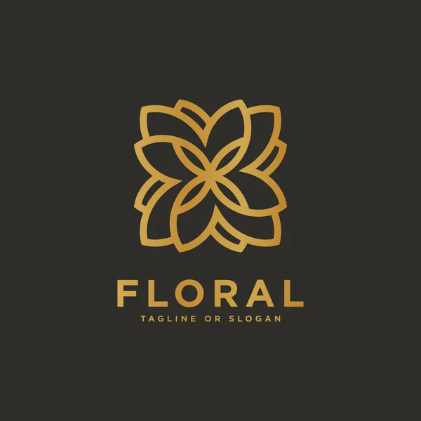 Butik, Otel, Restoran, Mücevher, Tatil Köyü veya İçişleri ile ilgili lüks çiçek logosu. Çiçek amblemi tasarımı. Çiçek simgesi konsepti.