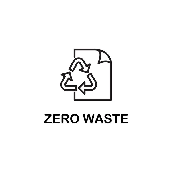 Zero Waste Campaign Logo Design Outlined Style — Stock Vector