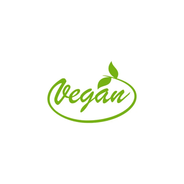 Letras Veganas Con Hoja Impresión Etiqueta Sello Vegetariano — Archivo Imágenes Vectoriales