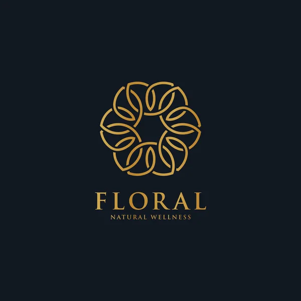 Luxury Flower Logo Related Boutique Hotel Restaurant Jewelry Resort Interior — Stock Vector