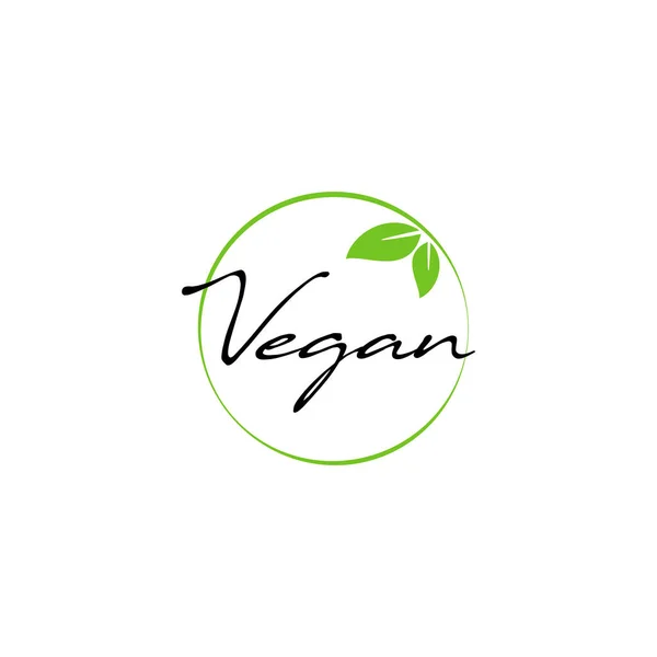 Letras Veganas Con Hoja Impresión Etiqueta Sello Vegetariano — Archivo Imágenes Vectoriales