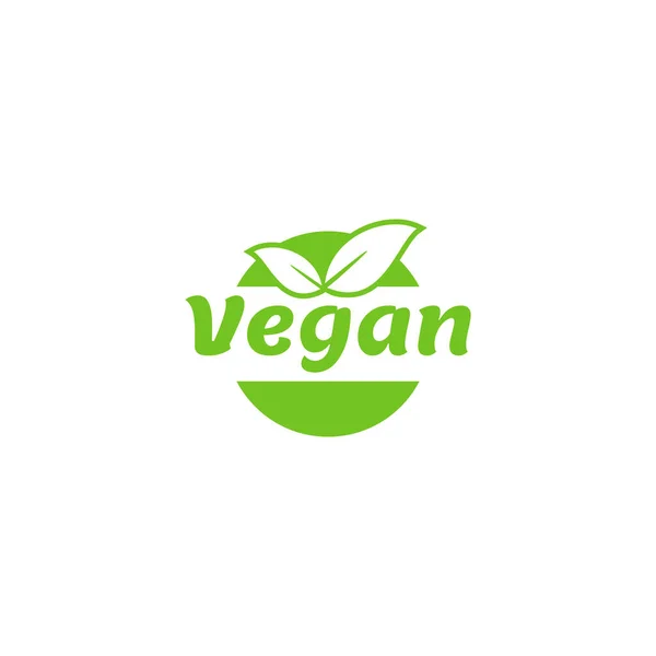 Letras Vegan Com Folha Impressão Adesivo Selo Vegetariano — Vetor de Stock