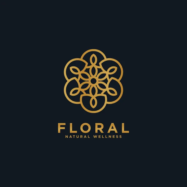 Luxury Flower Logo Related Boutique Hotel Restaurant Jewelry Resort Interior — Stock Vector
