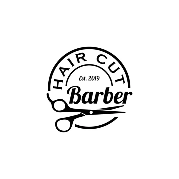 Diseño Del Logotipo Del Peluquero Emblema Barbería Servicio Corte Pelo — Archivo Imágenes Vectoriales