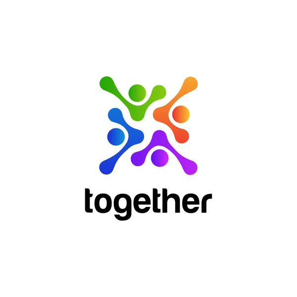Topluluk insan sosyal, birlik, birlikte, bağlantı, ilişki logosu tasarım şablonu.