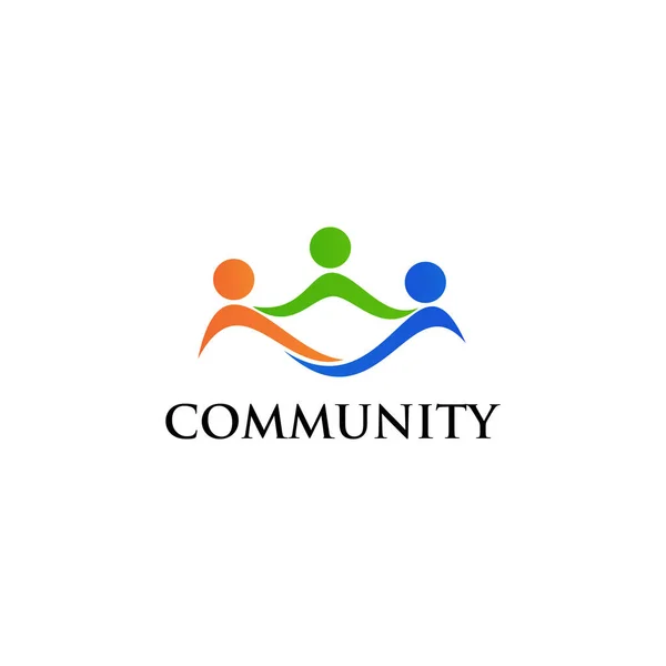 Community Human Social Image Together Connection Relation Logo Design Template — Archivo Imágenes Vectoriales