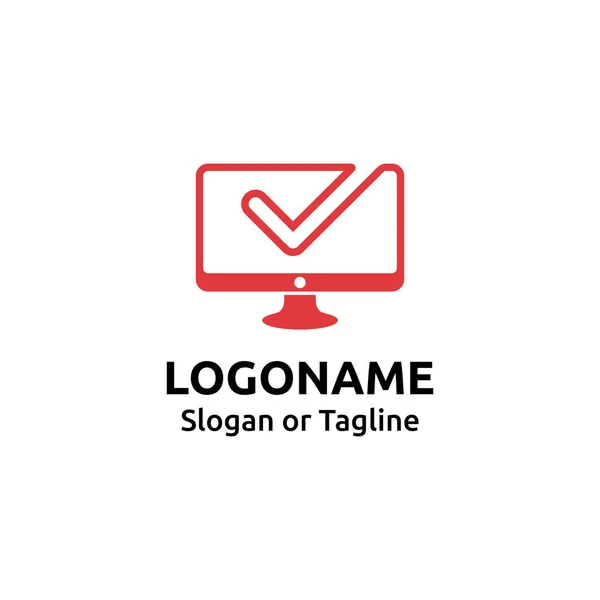 Kişisel Bilgisayar Hizmeti Simgesi. Bilgisayar onarım logosu tasarımı. PC onarım logosu kavramı
