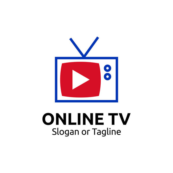 Online television logo design. Smart TV icon. Streaming TV logo — Stock Illustration Online Television Logo Design Smart Icon Streaming Logo — Stock Vector
