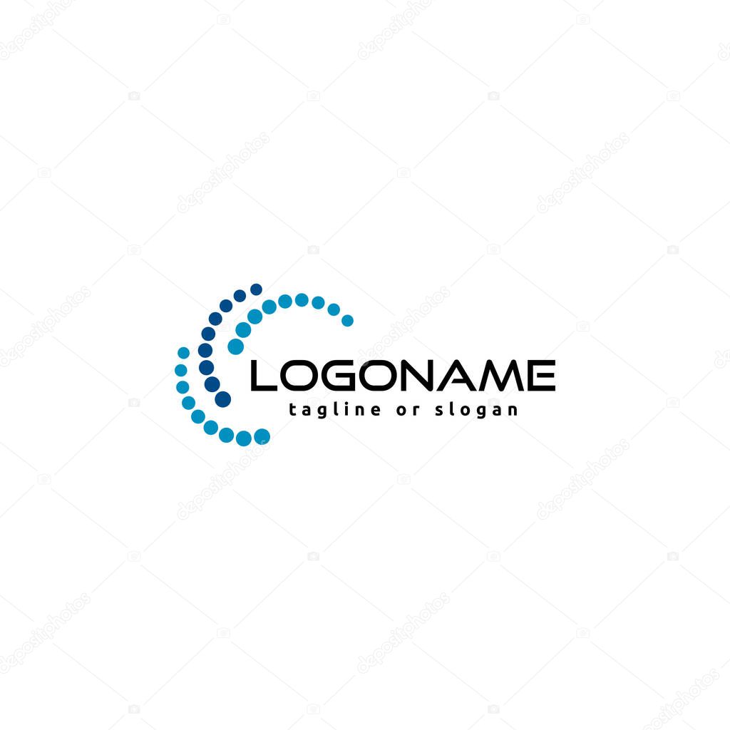 Abstract circle composition logo design concept