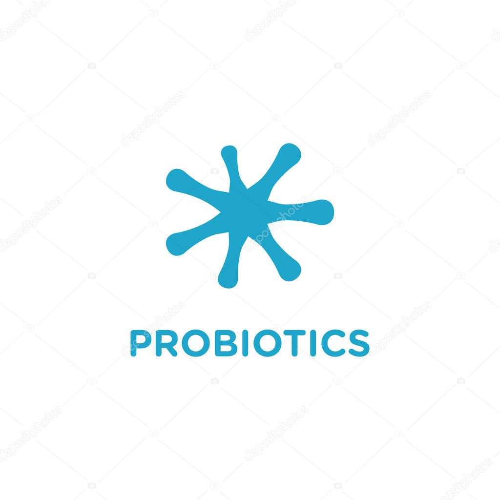 Logo design related to probiotic bacteria. Healthy nutrition ingredient for therapeutic.