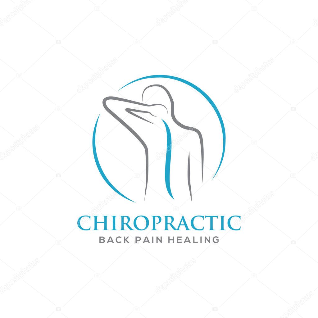 Chiropractic logo design. Spine logo template. Spinal icon. Backbone icon related to Physio therapy