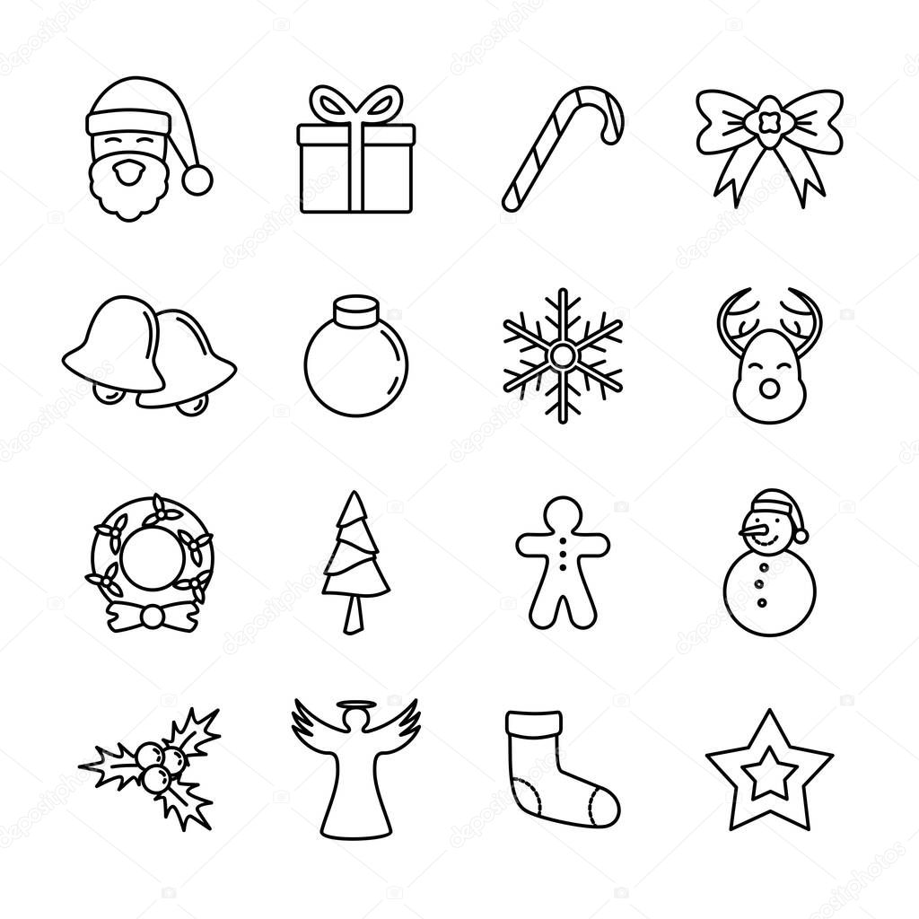 Christmas Line Icon for card template, background template, ornamental and decorative element
