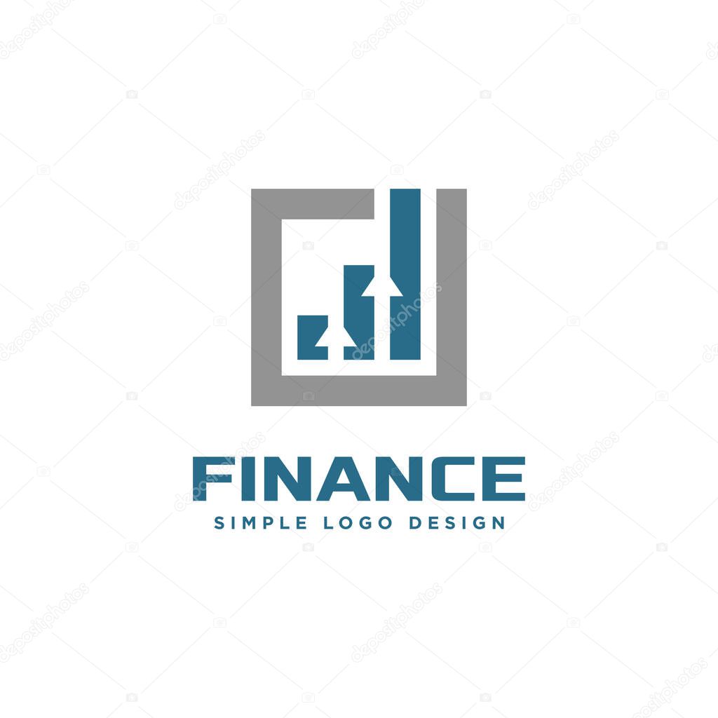Chart logo design related to finance