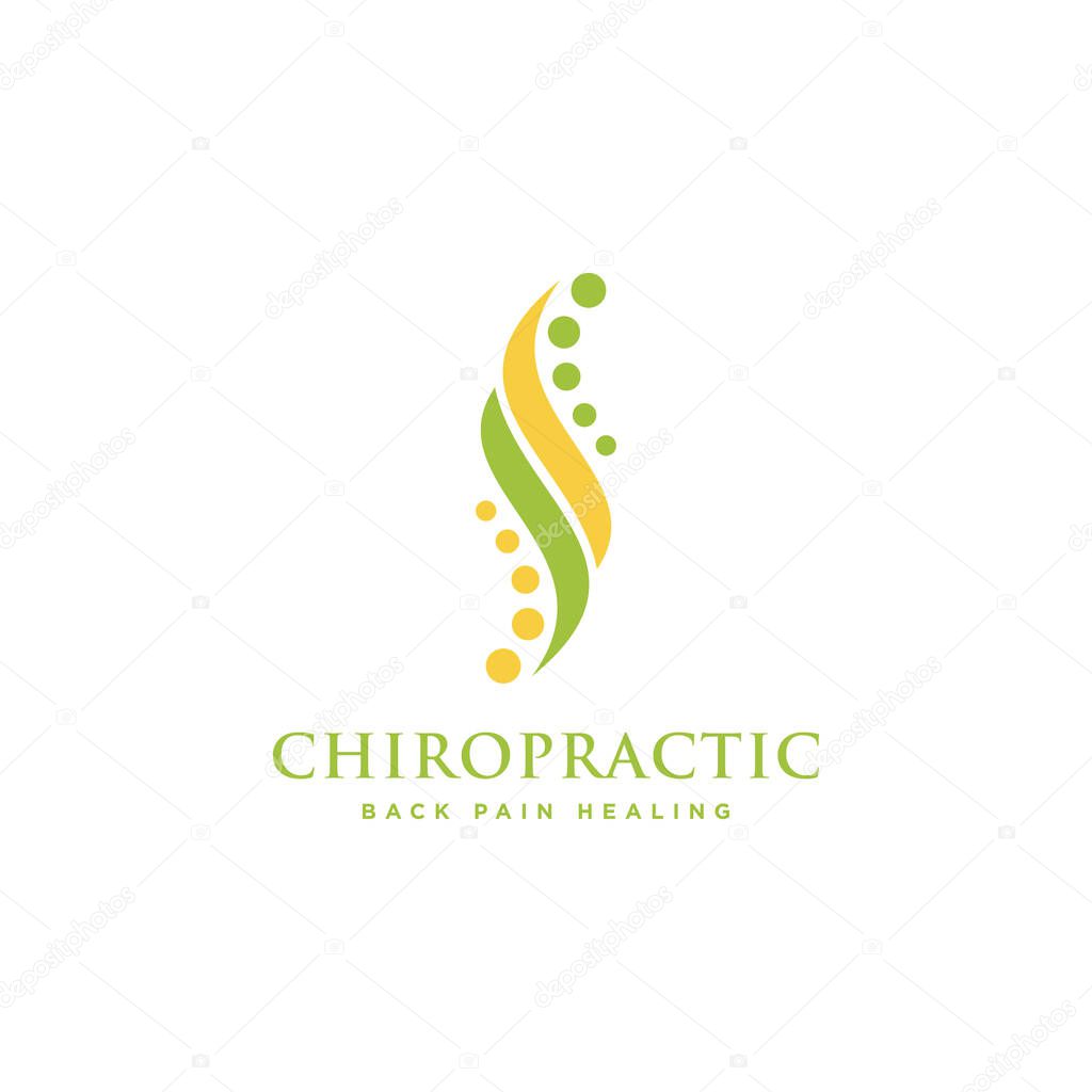 Chiropractic logo design. Spine logo template. Spinal icon. Backbone icon. Physio therapy logo