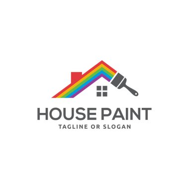 Logo tasarımı konsepti ev yenilenmesi veya ev boyamasıyla ilgili