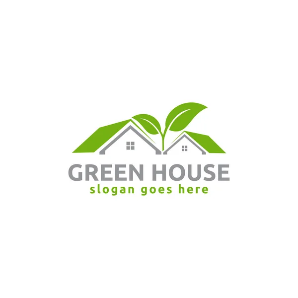 Kreatív Logó Design Koncepció House Gardening Landscaping Green House Vagy — Stock Vector