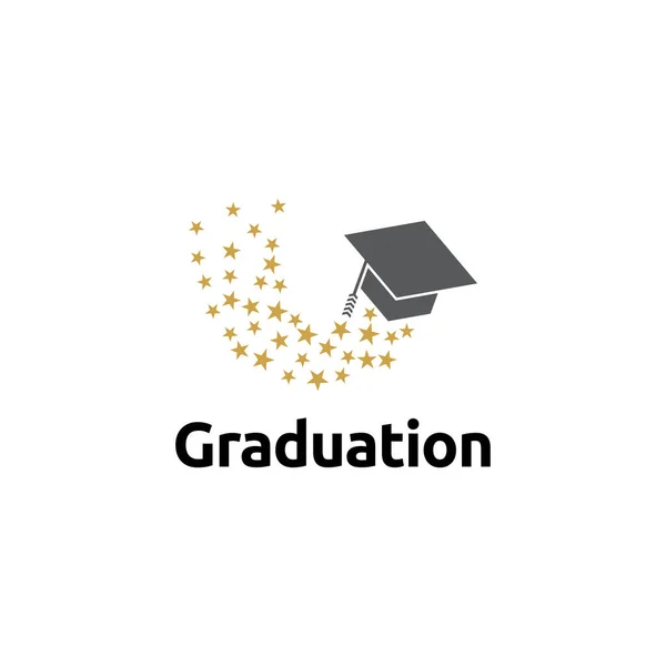 Graduation Cap Logo Design Concept — Vettoriale Stock
