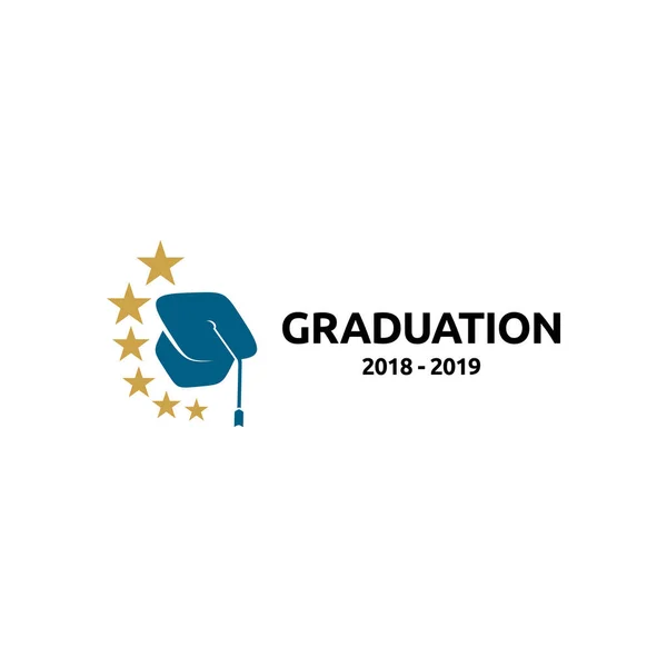 Graduation Cap Logo Design Concept — Vettoriale Stock