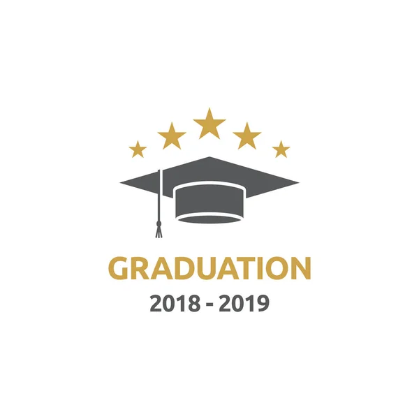 Graduation Cap Logo Design Concept — Vettoriale Stock