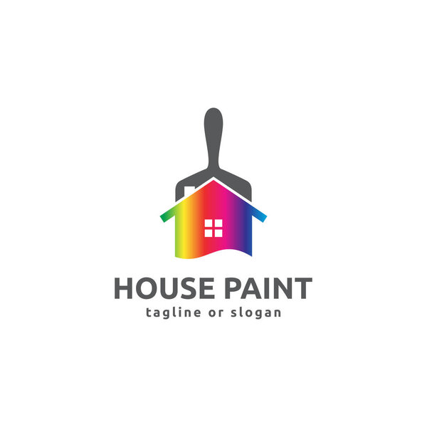 Logo design concept related to house renovation or house painting — Stock Illustration Logo Design Concept Related House Renovation House Painting — Stock Vector