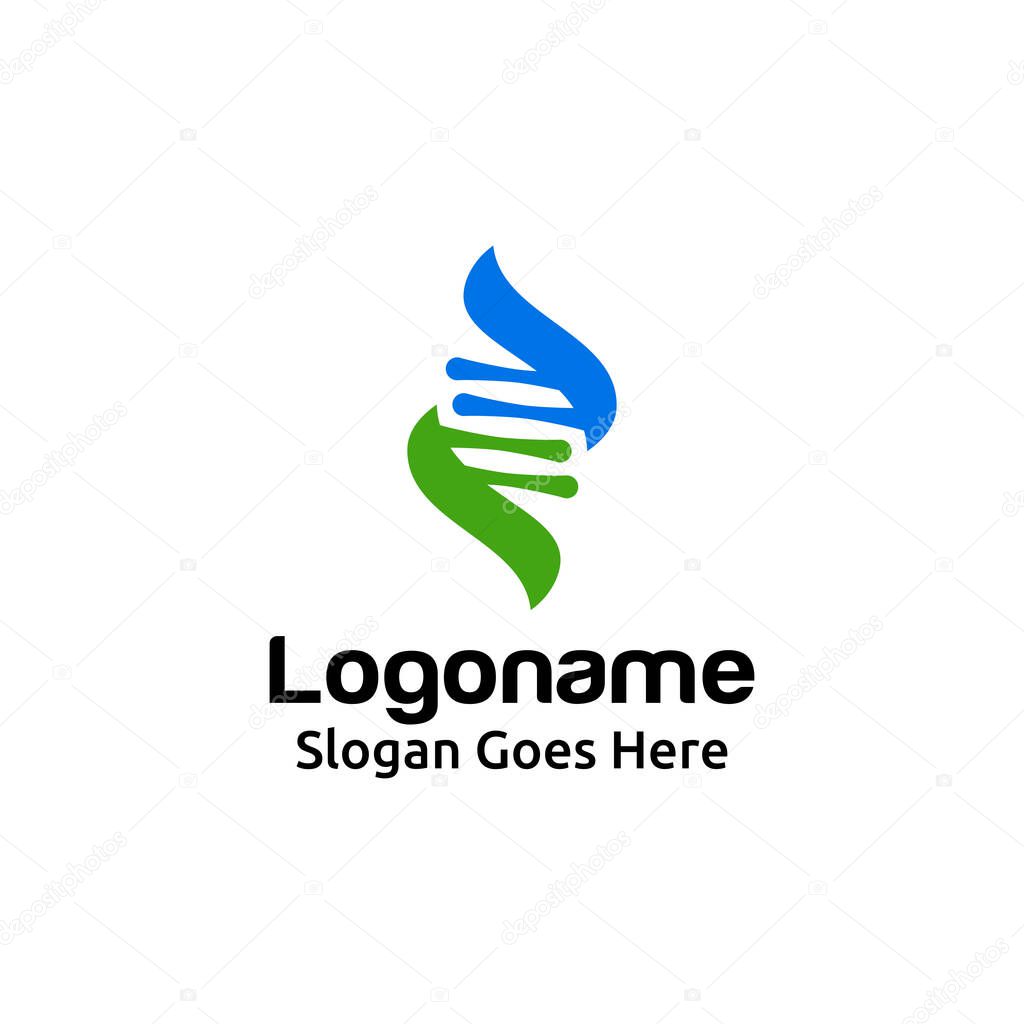 Abstract DNA logo design concept