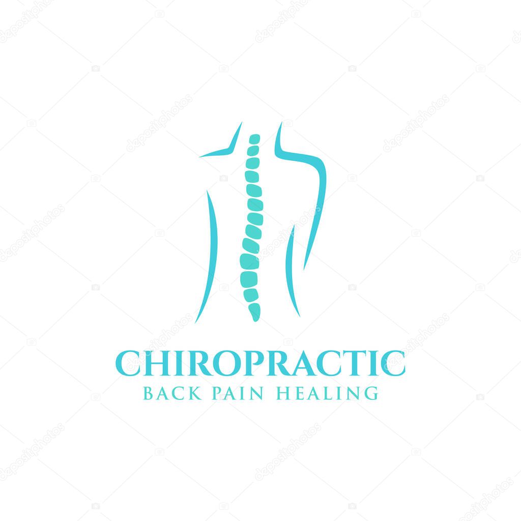 Chiropractic logo design. Spine logo template. Spinal icon. Backbone icon. Physio therapy