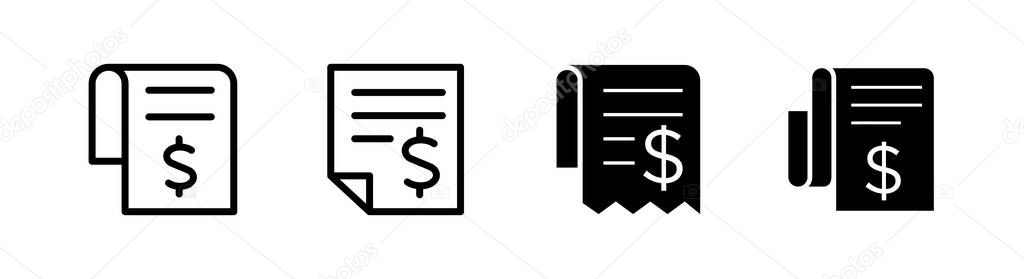 Bill icon design concept, outlined and flat style