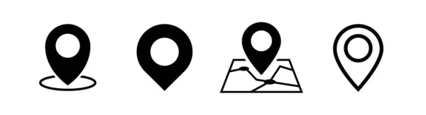 Icono Localización Pin Conjunto Iconos Ubicación Mapa — Archivo Imágenes Vectoriales