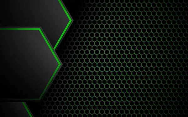 Honeycomb carbon background, green theme