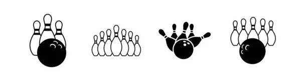 Bowling Ball Pin Hit Icon Design Element Suitable Websites Print — Image vectorielle
