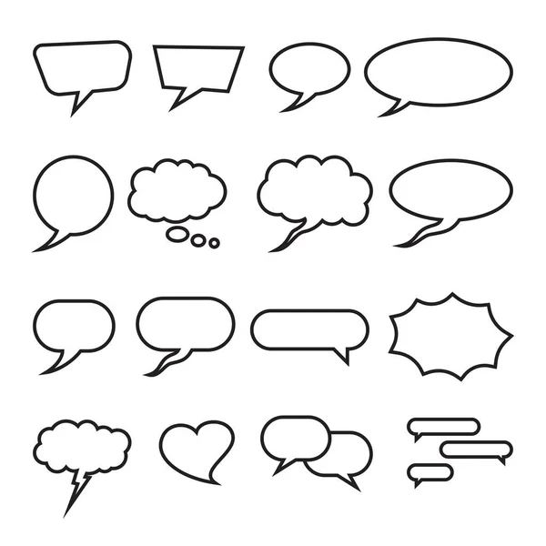Bubble speech set of 16, related to chat app, communication or conversation