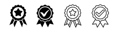 Approved medal icon design element suitable for websites, print design or app