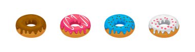 Çörek ya da donut simgesi seti 4, web siteleri, yazdırma tasarımı ya da uygulama için uygun tasarım ögesi