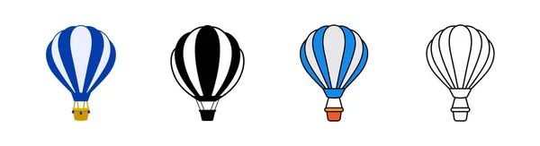 Σύνολο Εικονιδίων Αερόστατου Σχεδιαστικό Στοιχείο Κατάλληλο Για Ιστοσελίδες Εκτυπώσεις Εφαρμογές — Διανυσματικό Αρχείο