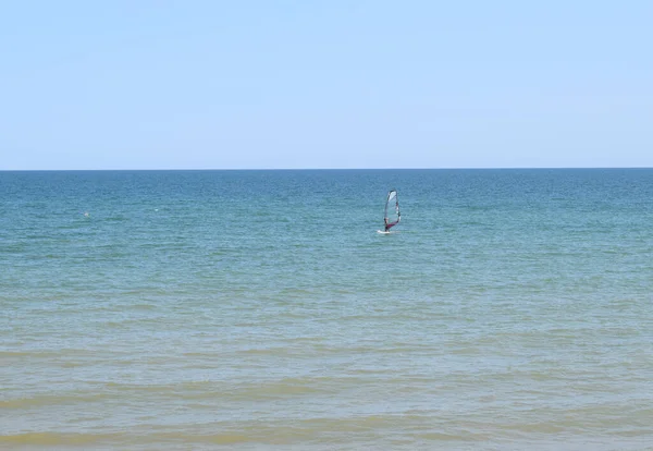 Windsurfen Einem Windigen Tag Mit Sehr Rauer See Asowsches Meer — Stockfoto