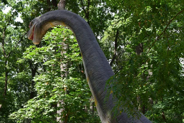 Дино Парк Харков Августа 2021 Вид Красивую Экспозицию Скульптур Динозавров — стоковое фото